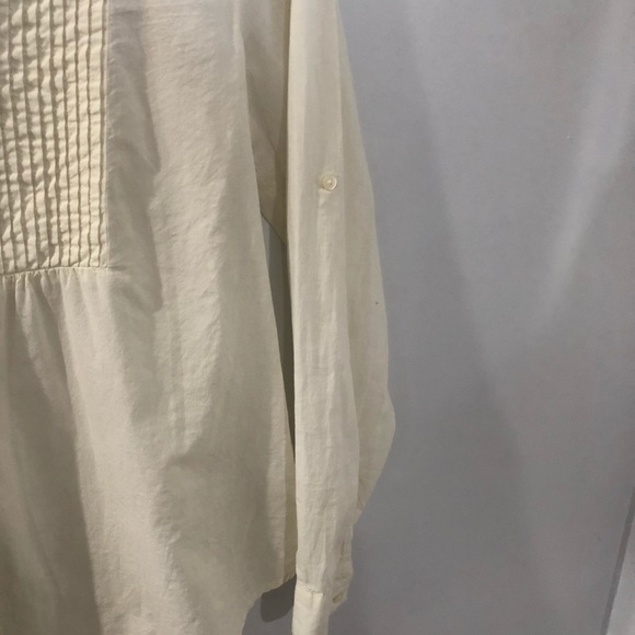 Peasant Top Gap Factory Ivory Long Sleeve Button - Picture 4 of 6